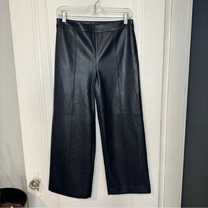 Ann Taylor Navy Faux Leather Trousers size 2